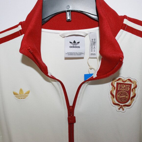 Adidas FC BAYERN MUNICH ANNIVERSARY TRACK TOP JACKET OFF WHITE Men's Medium - Picture 3 of 6